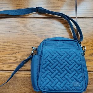 Lug "Flapper" crossbody bag, 8 x 10 inches, blue